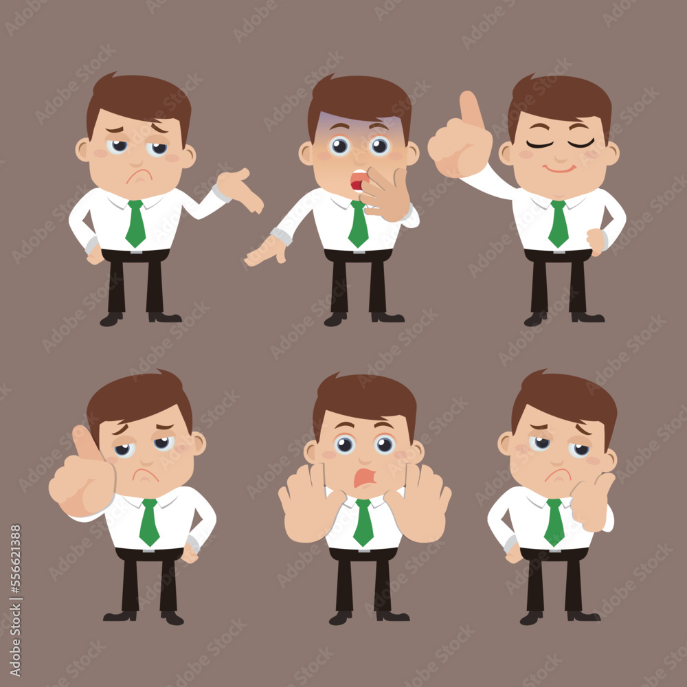 Set of man characters in different poses Set of man characters in different poses