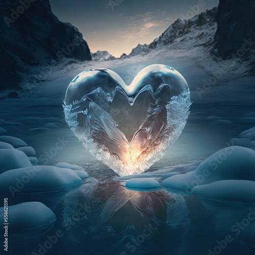 illustration of a frozen heart made with generative ai