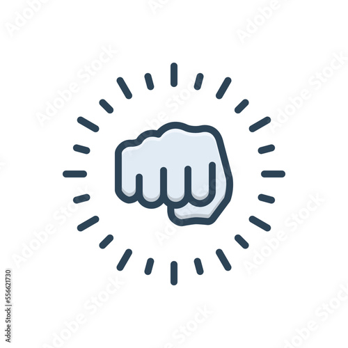 Color illustration icon for punch