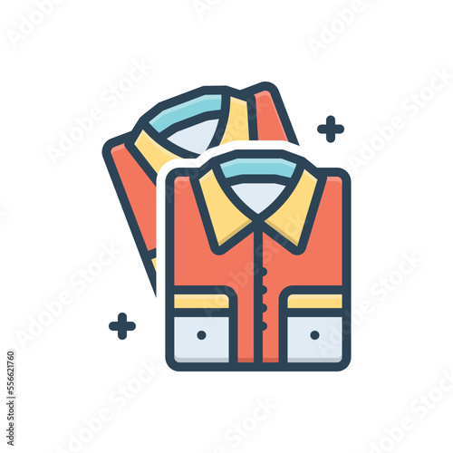 Color illustration icon for shirts