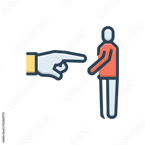 Color illustration icon for thou you