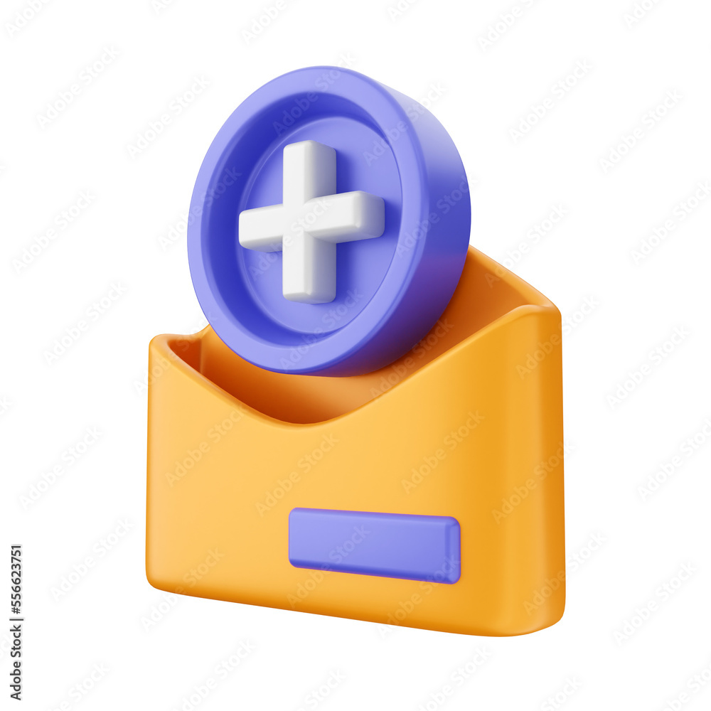 Obraz premium 3d mail email envelope render icon illustration