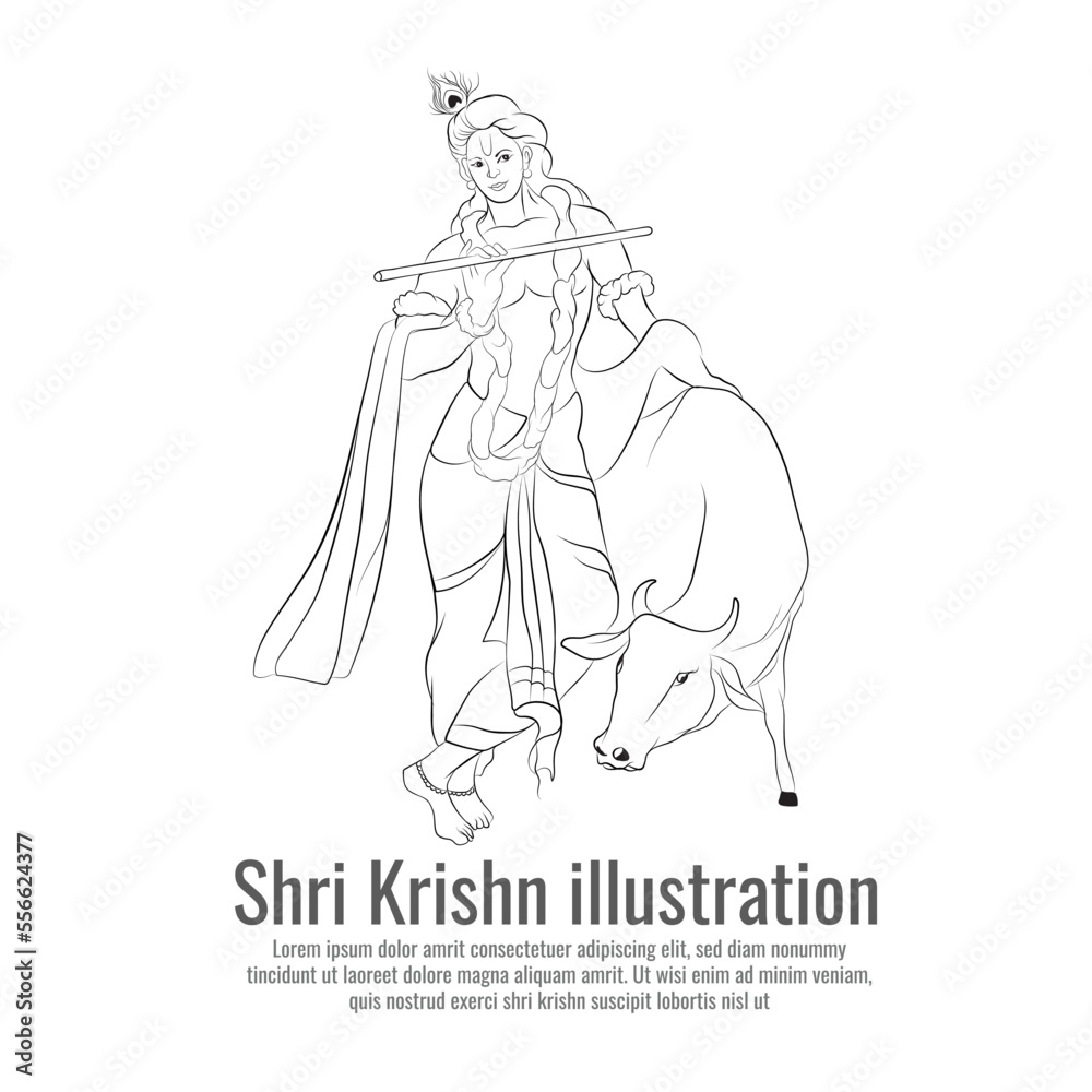 Vector Krishna illustration