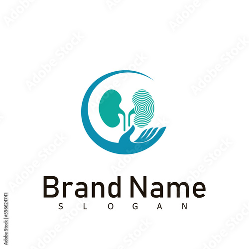 kidney logo creative concept human people happy solution design health