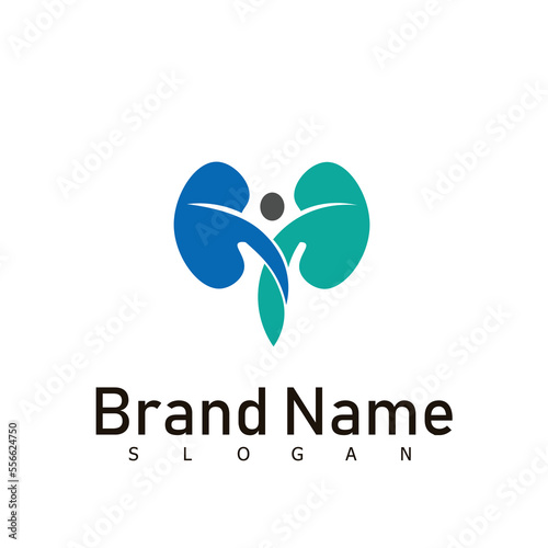kidney logo creative concept human people happy solution design health