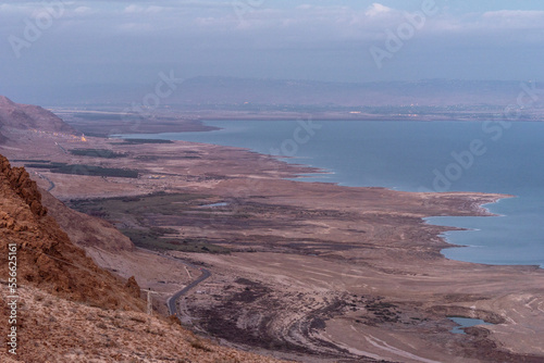 Death Sea and Mountain in Background. Israel.