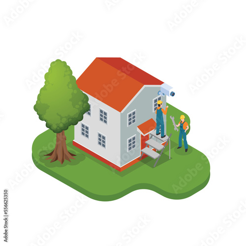 Professional Digital Video Equipment for Monitoring isometric 3d vector illustration concept for banner, website, illustration, landing page, flyer, etc.