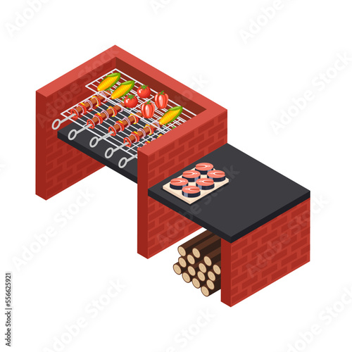 BBQ Grill Range Composition