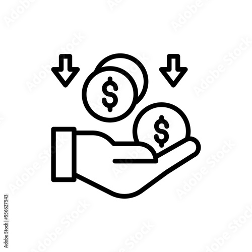 Income icon in vector. Logotype