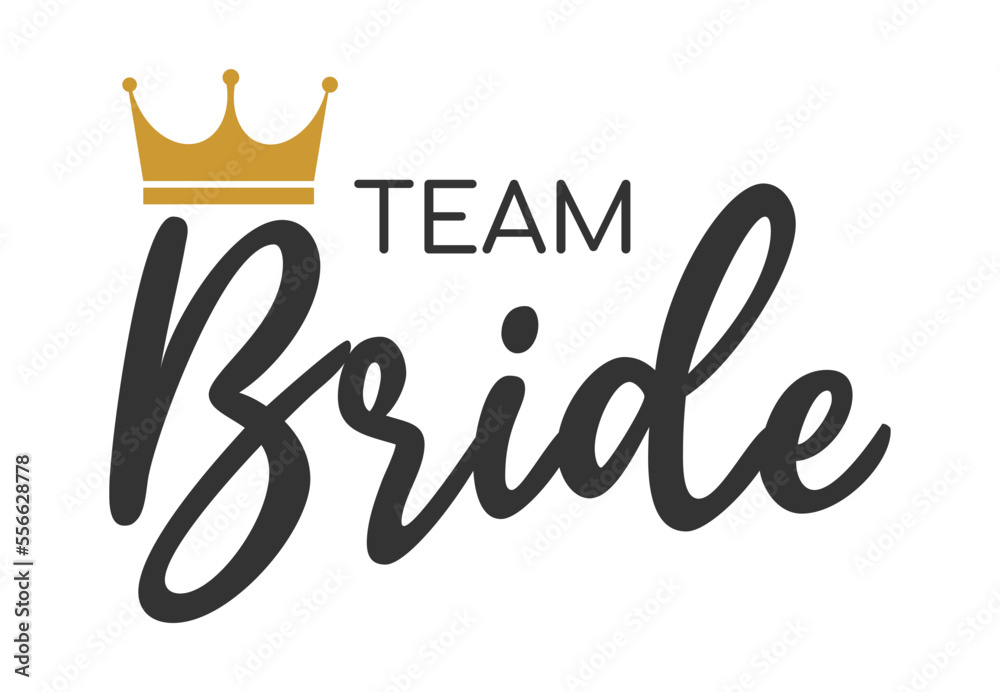 Team bride bachelorette party vector calligraphy design.hen party