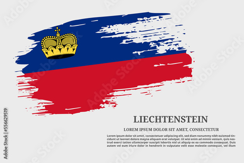 Liechtenstein flag grunge brush and poster, vector