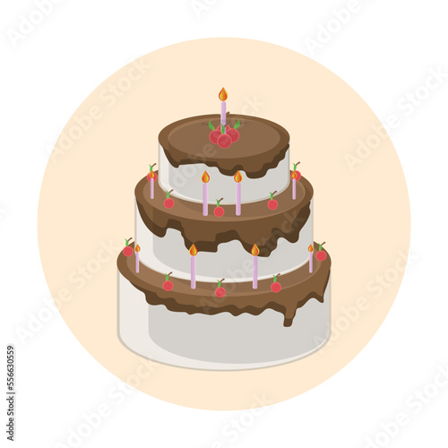 Vector image of a big tasty cake