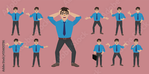 Flat set - people with different emotion
