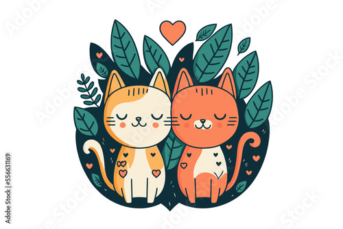 couple animal in love animal valentine day card invitation background