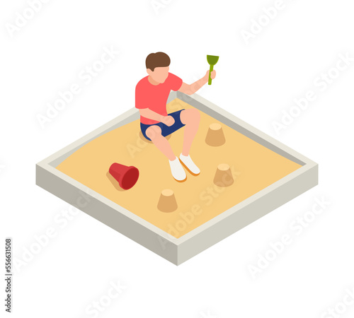 Child In Sandpit Composition