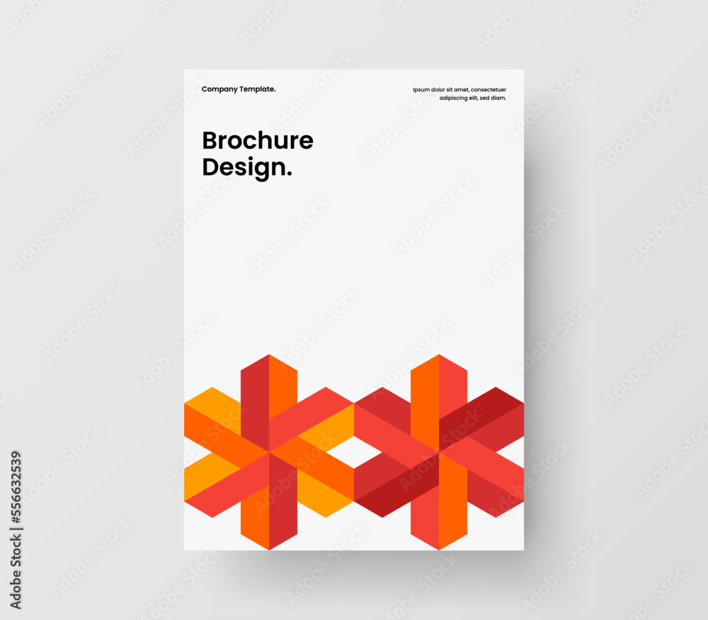 Fresh flyer A4 design vector illustration. Isolated geometric pattern leaflet template.