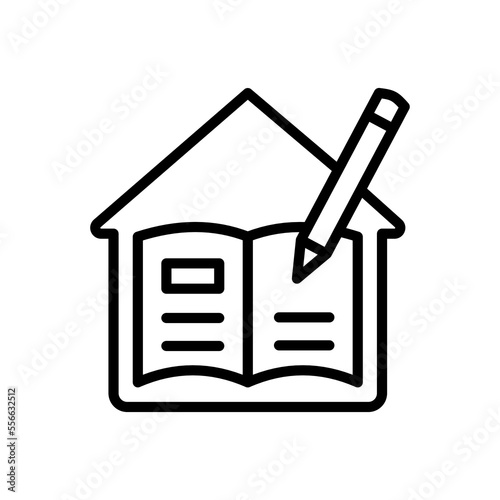 Homework icon in vector. Logotype