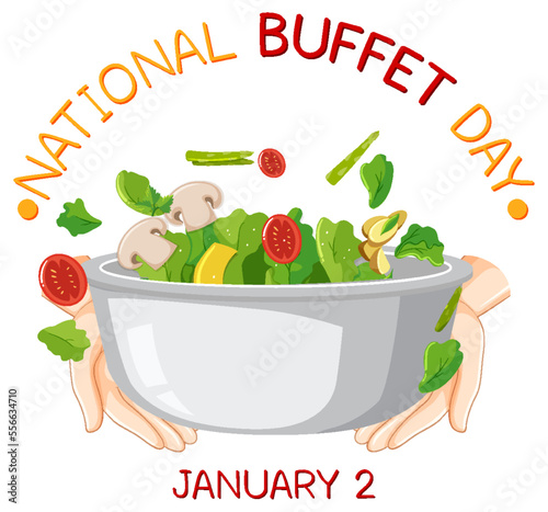 National Buffet Day Text Banner Design