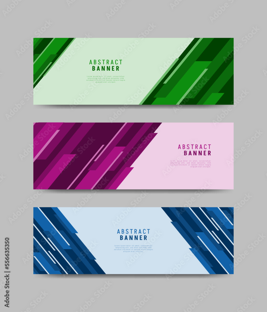 Fototapeta premium Modern business style banners with geometric shapes