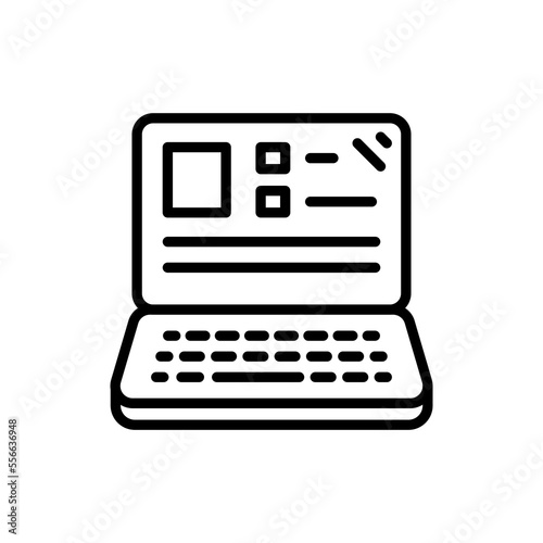 Laptop icon in vector. Logotype photo