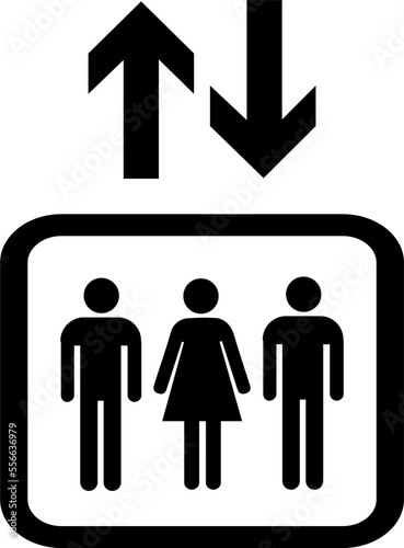 Black elevator icon symbol