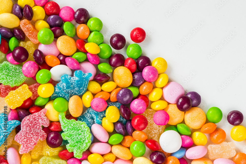 Obraz premium candy on the table, colorful candy background