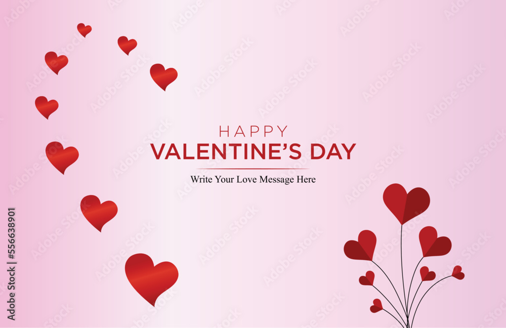 Beautiful valentines card with hearts Beautiful valentines card with hearts