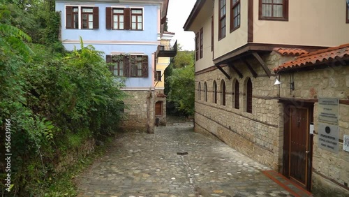 Jewish Quarter Barbouta - next to the River Tripotamos with its cobbled streets on a Rainy Day photo