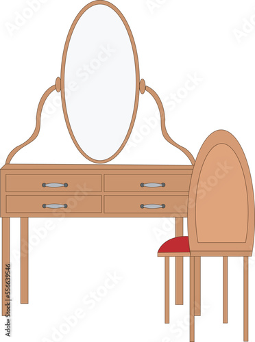 Dressing table Illustration. Vector art of dressing table