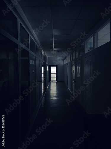 Office corridor, liminal space photo
