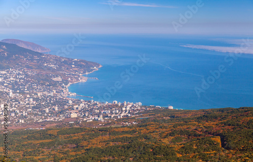 Mountain landscape with South coast of Crimea. Black Sea