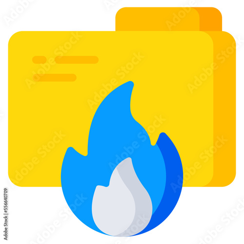 Modern design icon of folder burning 