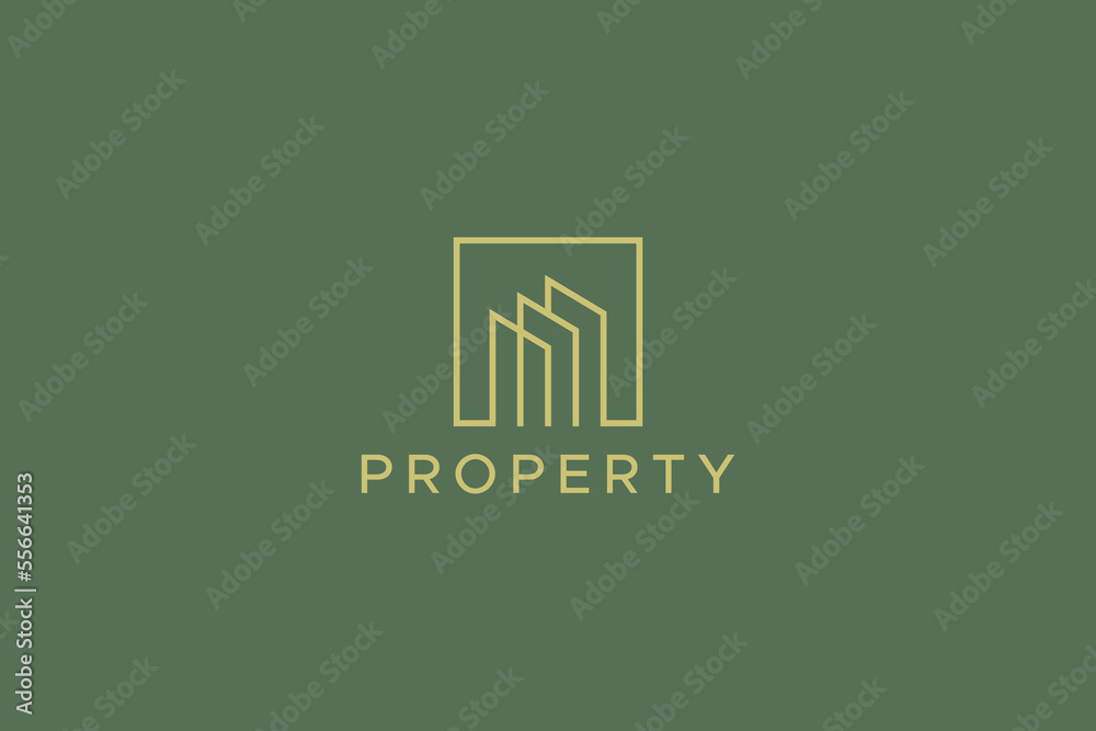 Abstract Logo Geometric on Square Shape Building Property and Construction Industry Business Corporate Abstract Logo Geometric on Square Shape Building Property and Construction Industry Business Corporate