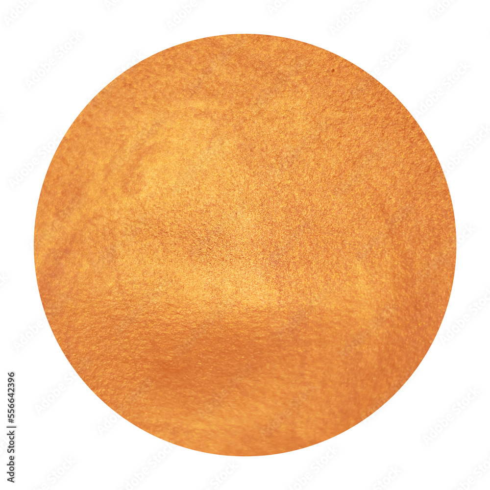 bright golden circle. hand drawn golden watercolor texture round frame bright golden circle. hand drawn golden watercolor texture round frame
