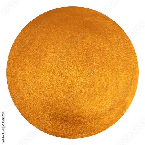 yellow metallic circle. textured hand drawn watercolor pattern round golden frame