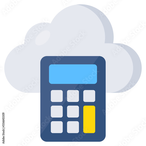 An icon design of cloud calculator