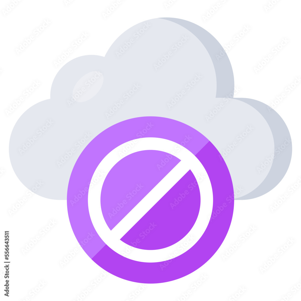 Modern design icon of ban cloud Modern design icon of ban cloud