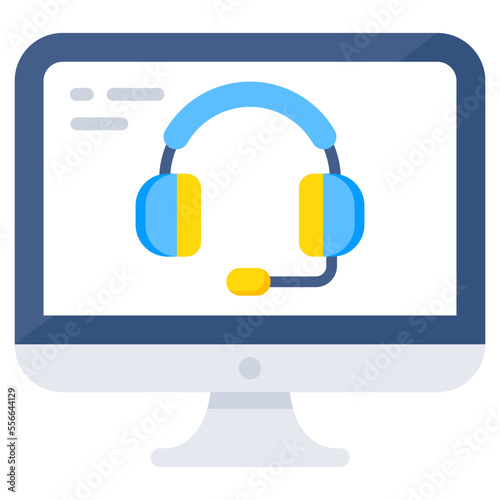 A colored design icon of online helpline  