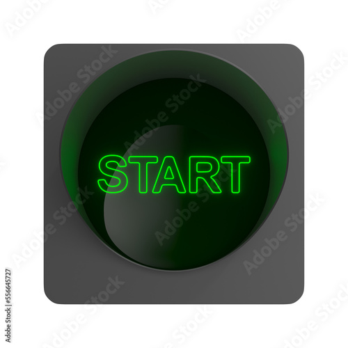 Green traffic light on whit...