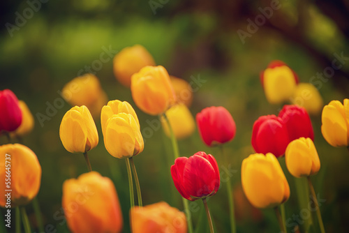 Yellow and red flowers