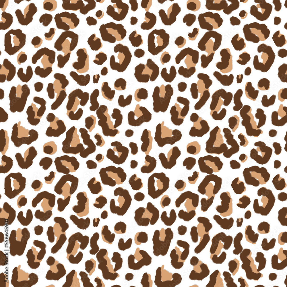Vector seamless leopard pattern, black spots on a white background classic design Vector seamless leopard pattern, black spots on a white background classic design