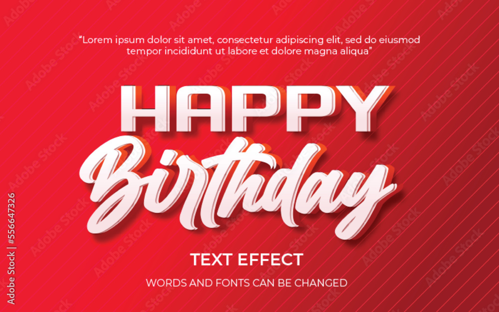 Happy Birthday text style editable text effect