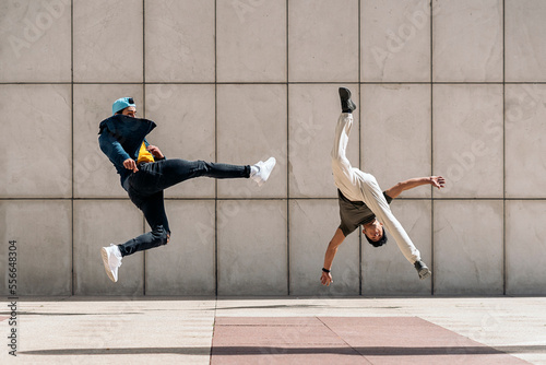 Dancing Crew Doing Break-Dance