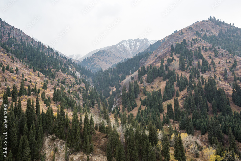 Shymbulak mountain resort landscape. Kazakhstan