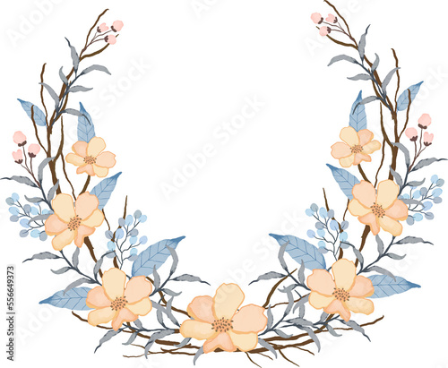 elegant vintage watercolor flower wreath