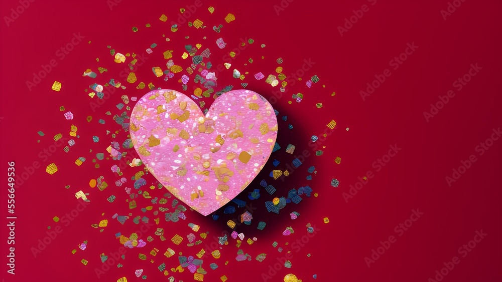 Fototapeta premium Valentine's Day gift background, shopping advertising background, advertising template