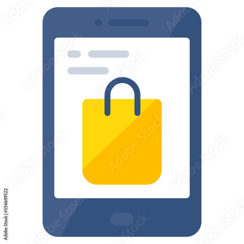 Modern design icon of mobile shopping