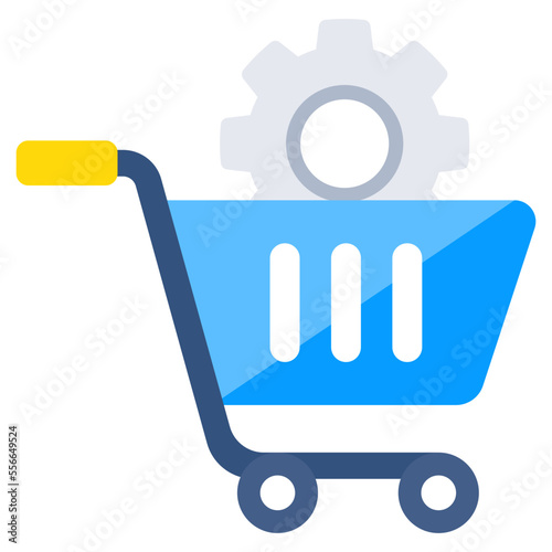 Editable design icon of ecommerce solution 