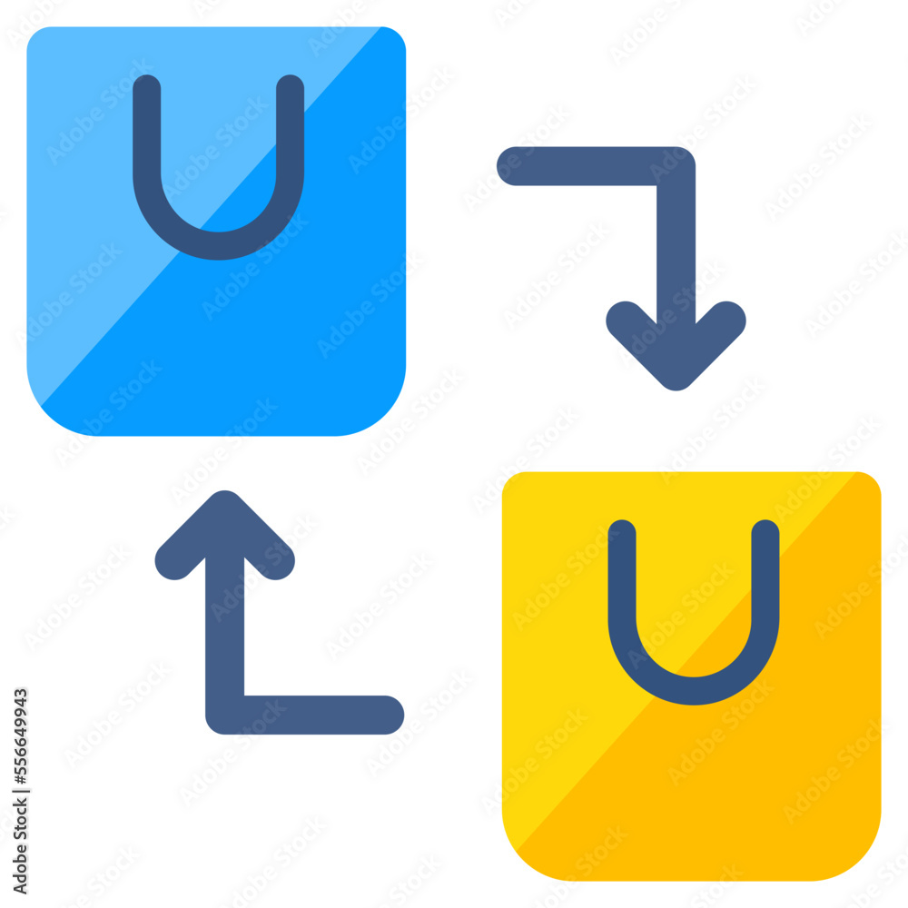 Creative design icon of parcel exchange Creative design icon of parcel exchange