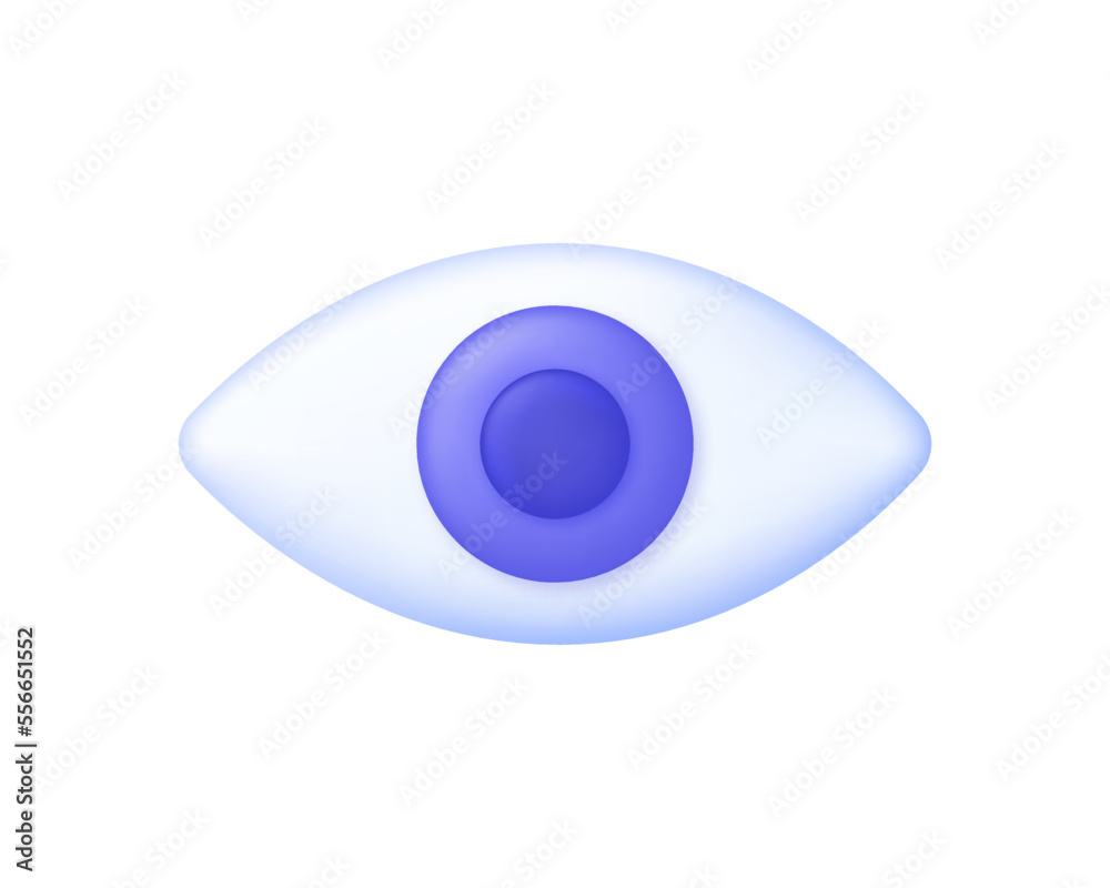 3D Eye icon. Healthy and optics concept. Recognition, identification and research. 3D Eye icon. Healthy and optics concept. Recognition, identification and research.